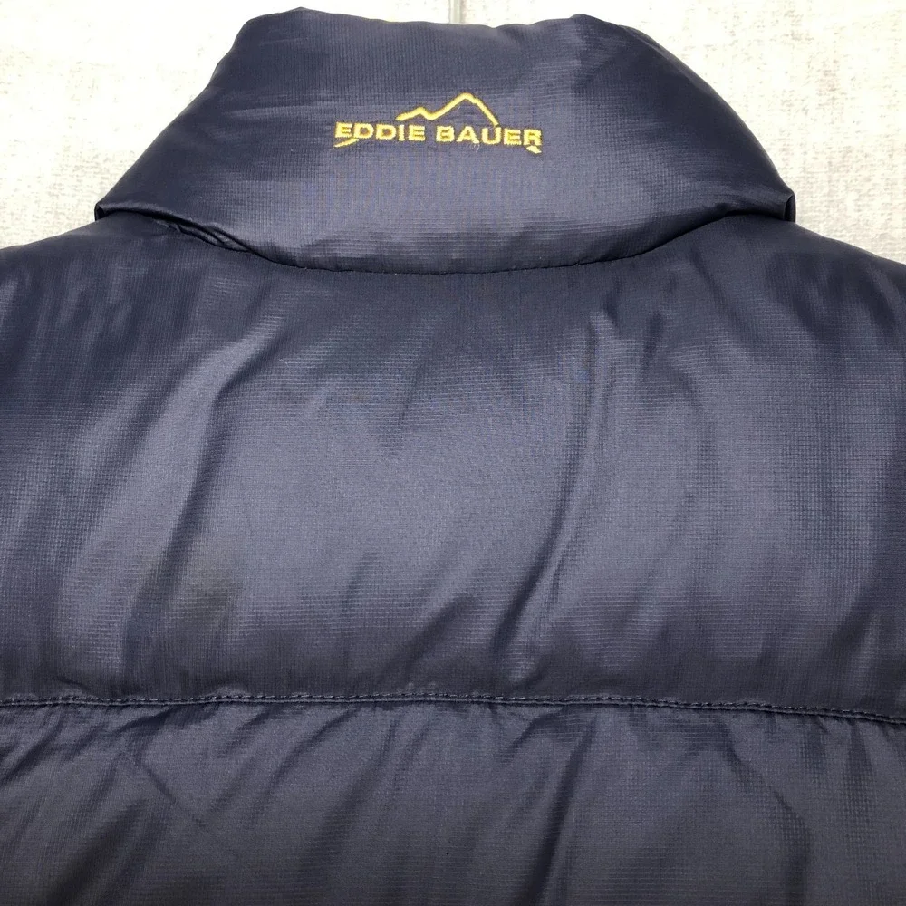 Eddie Bauer Kids Puffer Vest XL 14 Navy Blue Goose Down Filled Jacket Coat Boys